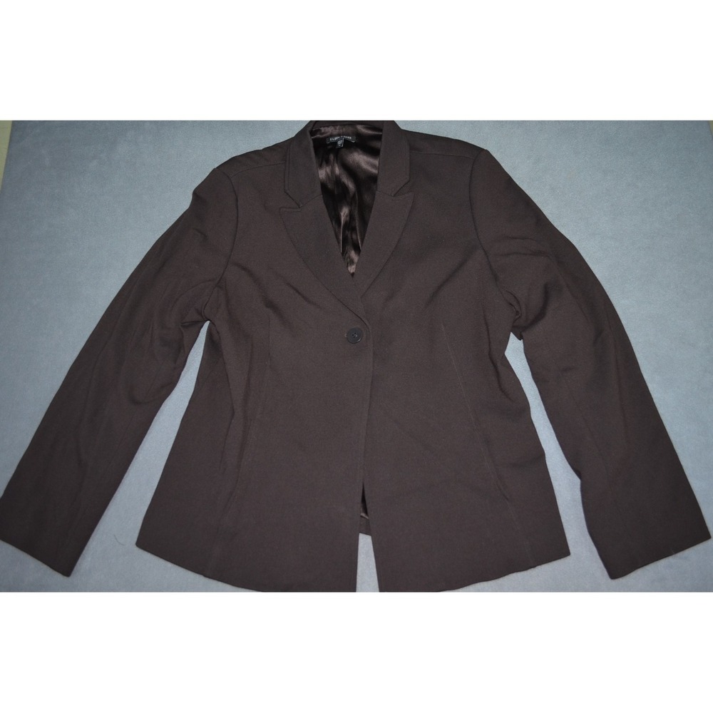 Eileen Fisher Brown Single Button Viscose Blend Blazer Size XLCareer Lined